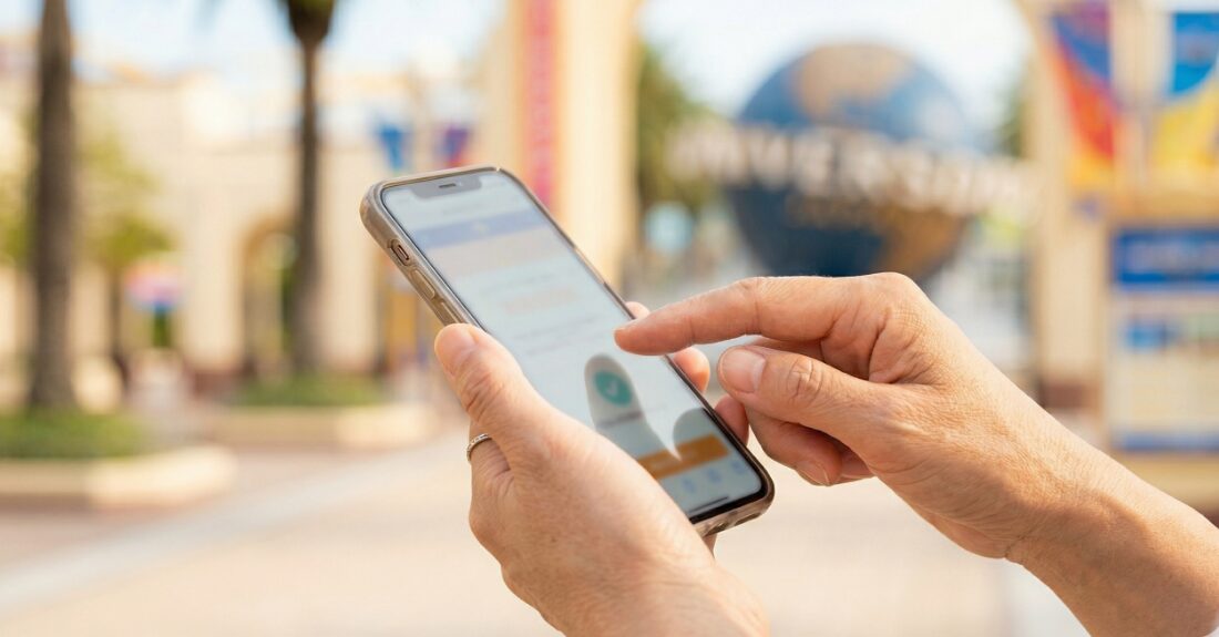 スマホの時刻設定画面を確認する大人の手元