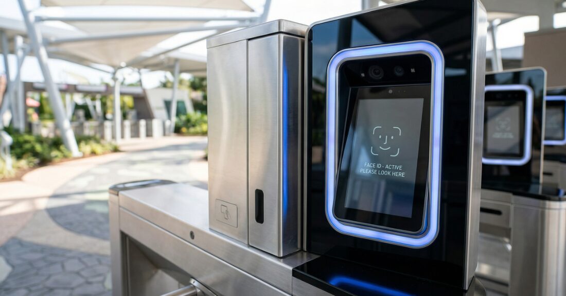 顔認証ゲートをスムーズに通過するイメージ