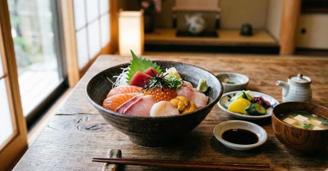 三河湾の新鮮な海鮮丼と彩り豊かな和食御膳