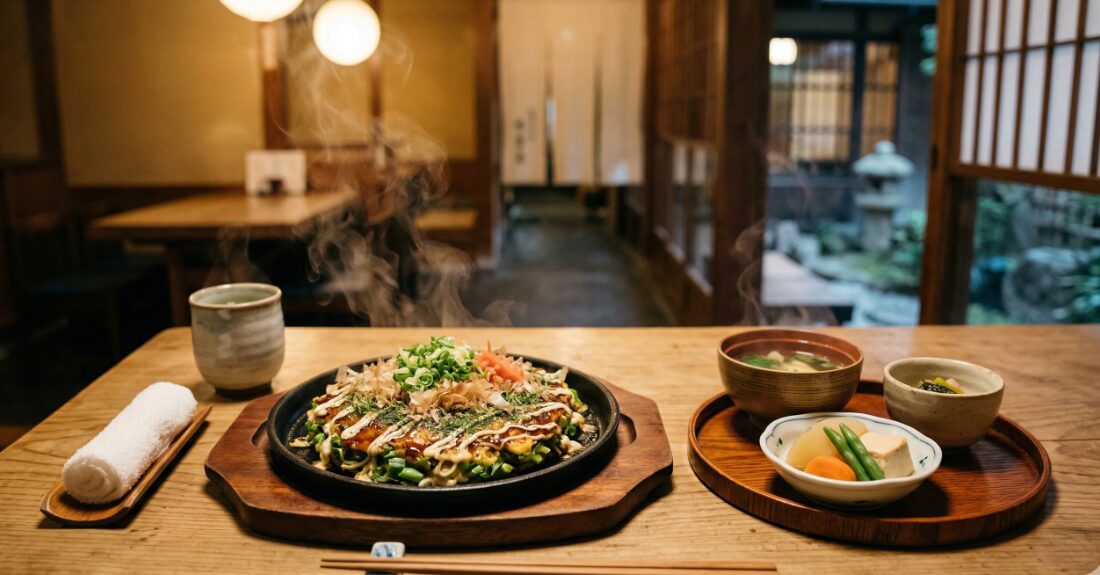 美味しそうな和食と湯気のある落ち着いた食卓