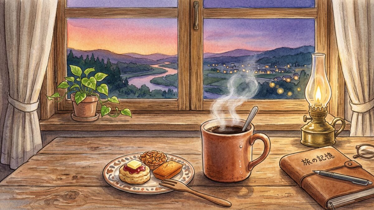温かい飲み物や軽食でほっと一息