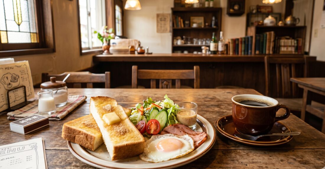 昭和レトロな純喫茶の温かみのあるモーニングプレート