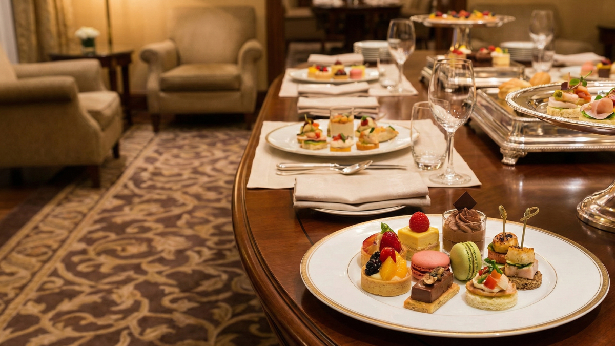 段差のないラグジュアリーホテルのビュッフェ