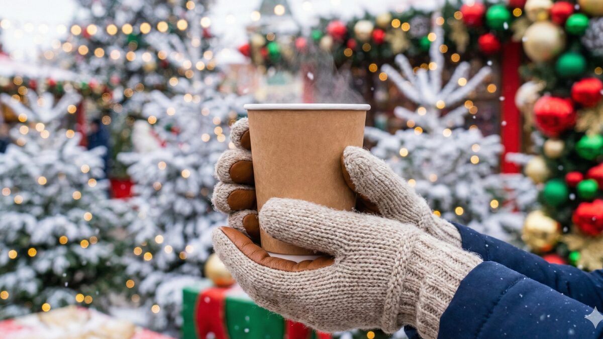 寒空の下で温かいものを飲む幸せ