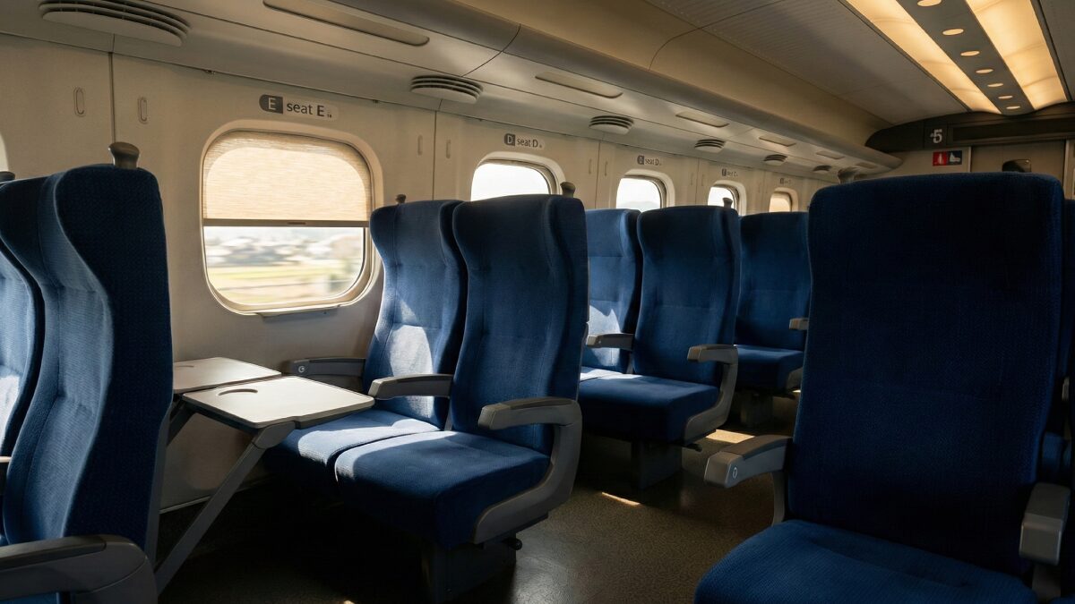 新幹線の座席選びのイメージ（窓側と通路側）