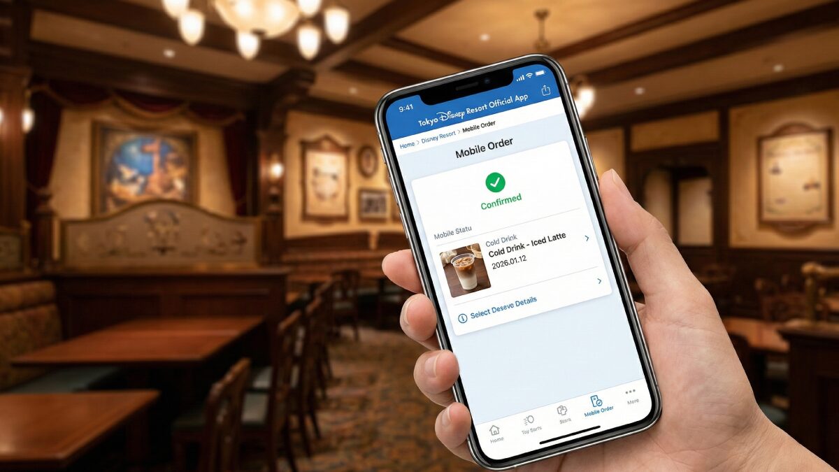 ディズニー公式アプリでのモバイルオーダー操作画面イメージ