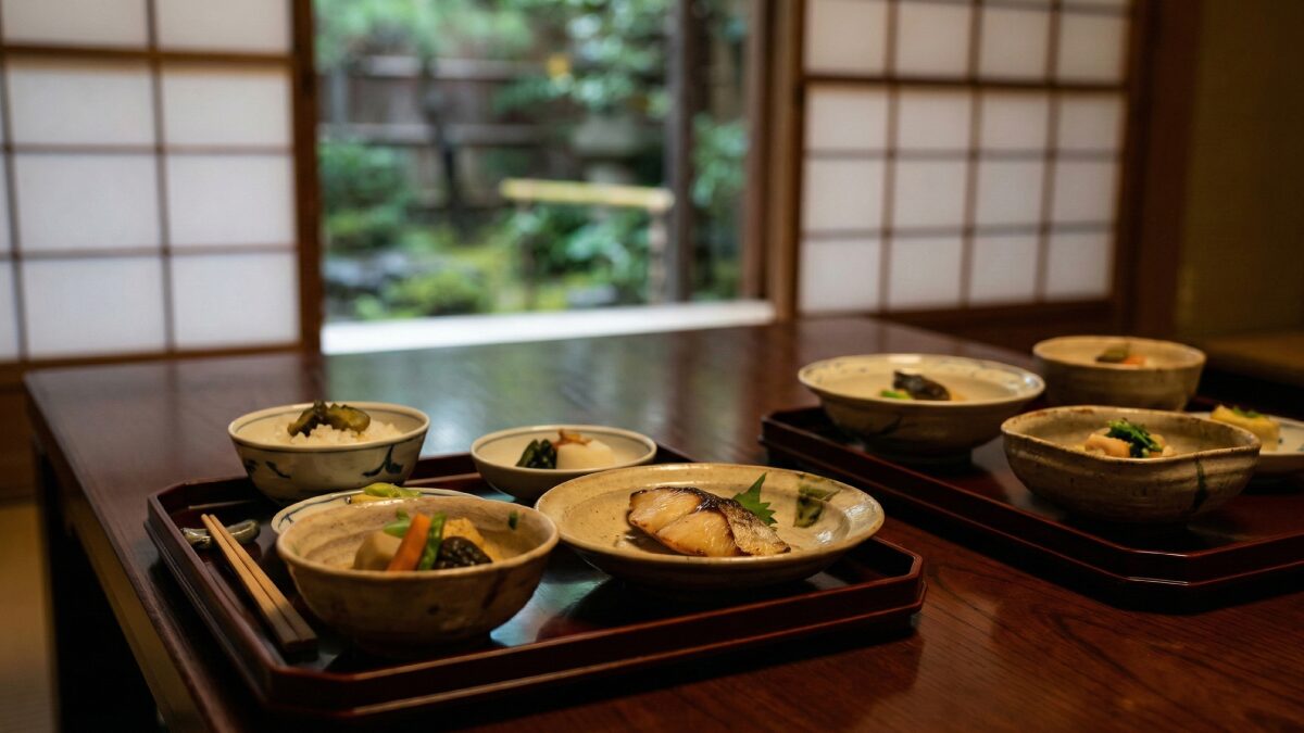 高級ホテルの静かな個室でのランチ