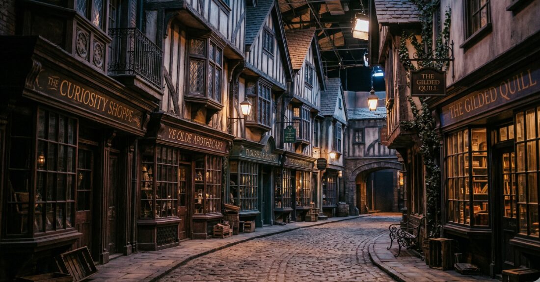 魔法省やダイアゴン横丁の重厚なセット風景