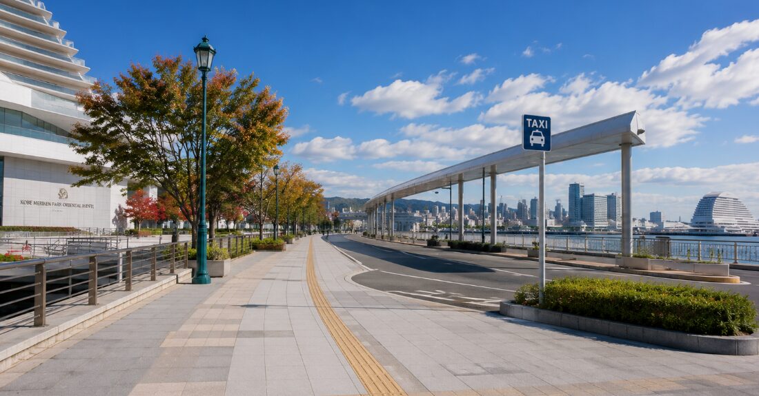 大阪ベイエリア主要駅のバリアフリー連絡ルートおよび快適なタクシーアプローチのイメージ