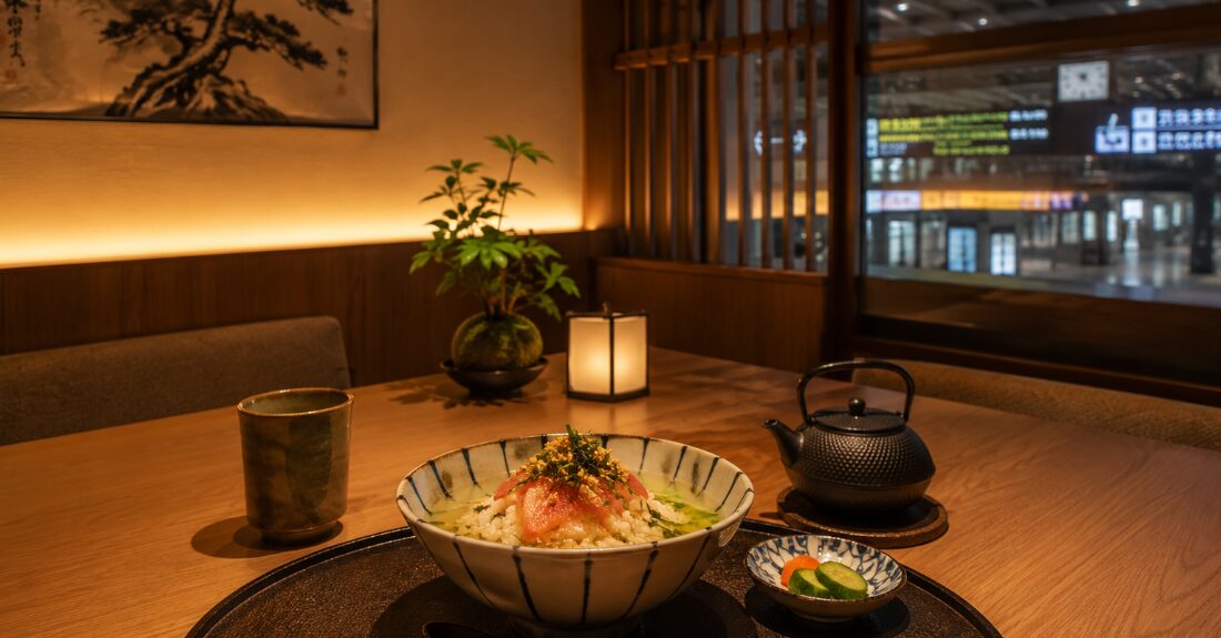 落ち着いた雰囲気の駅ナカグルメや和食店のイメージ